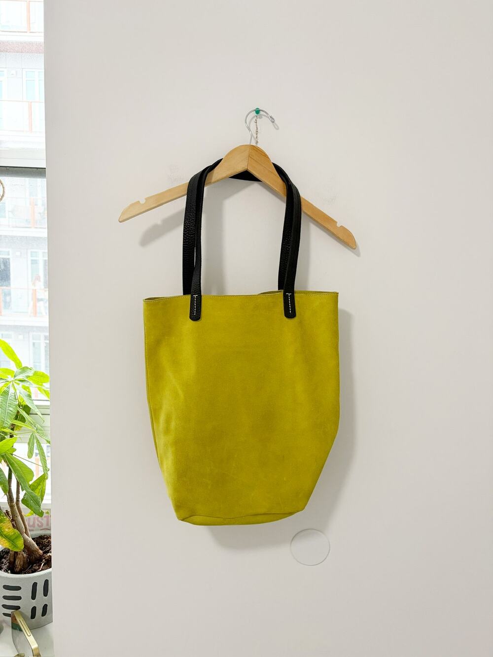 Humawaca Green Suede Leather Tote Bag